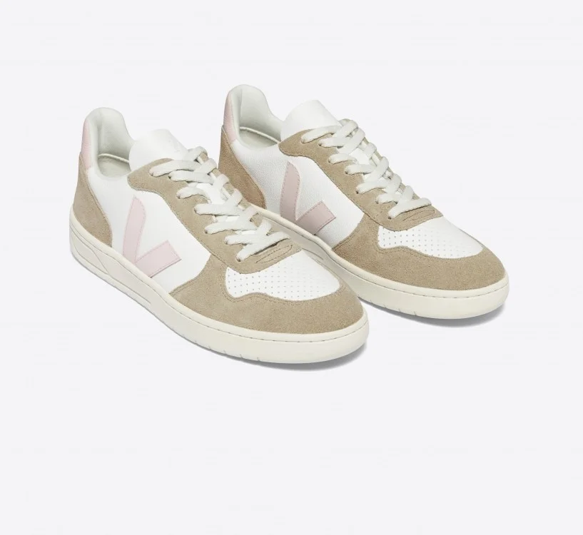 Tênis VEJA Feminino V-10 Couro Branco Petale Sahara VEJA - VERT Oficial 2