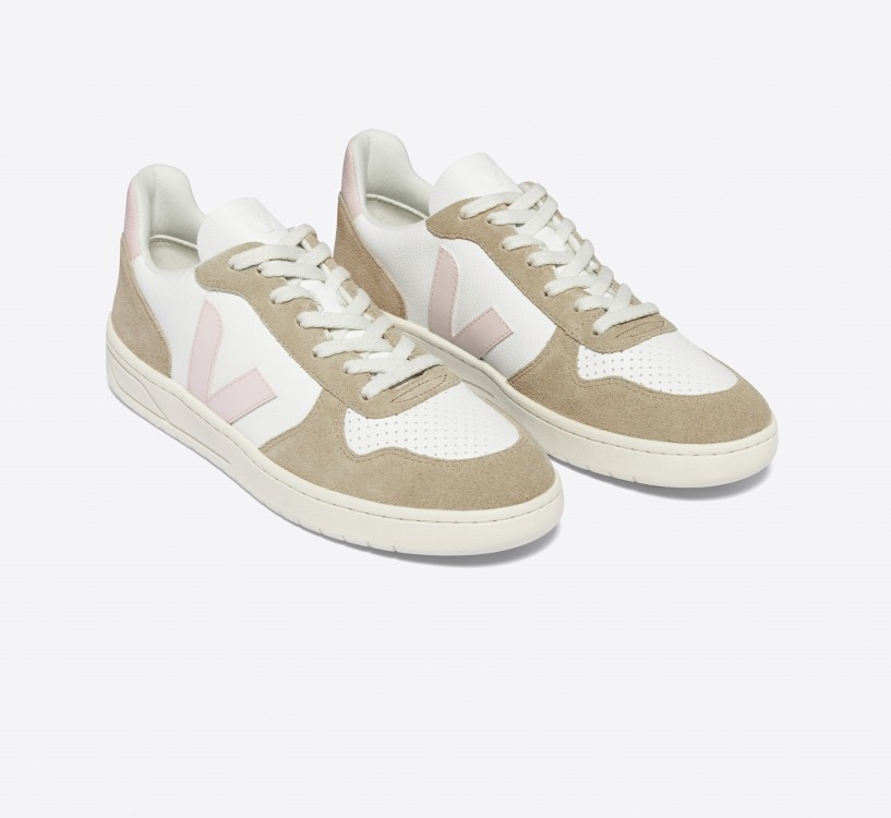 Tênis VEJA Masculino V-10 Couro Branco Petale Sahara VEJA - VERT Oficial 2