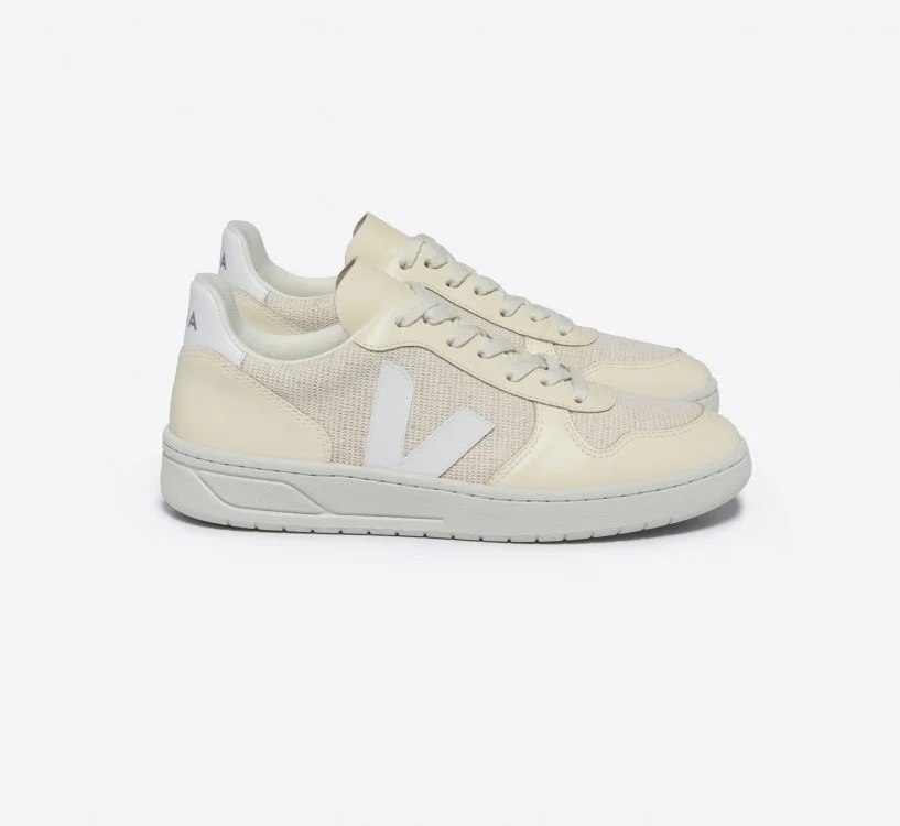 Tênis VEJA Feminino V-10 J-Mesh Jute Branco Multico VEJA - VERT Oficial