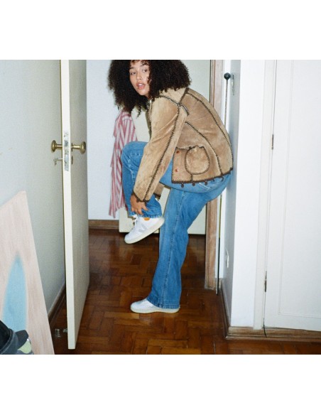 Tênis VEJA Feminino V-12 Couro Branco Light Grey VEJA - VERT Oficial