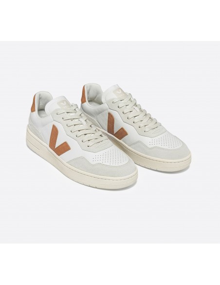 Tênis VEJA Masculino V-90 Couro Branco Umber VEJA - VERT Oficial