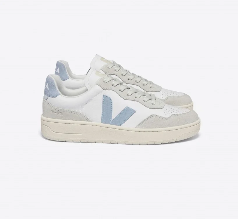 Tênis VEJA Feminino V-90 Couro Branco Steel VEJA - VERT Oficial