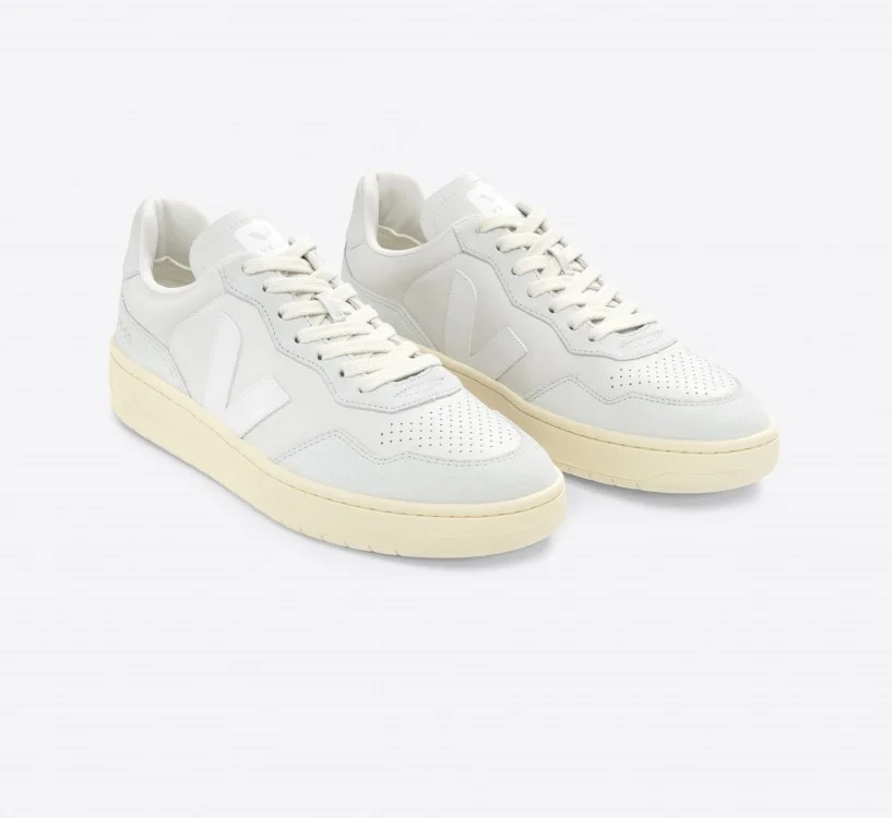 Tênis VEJA Feminino V-90 Couro Gravel Branco VEJA - VERT Oficial 2