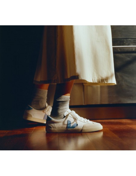 Tênis VEJA Feminino Volley Algodão Branco Aqua VEJA - VERT Oficial