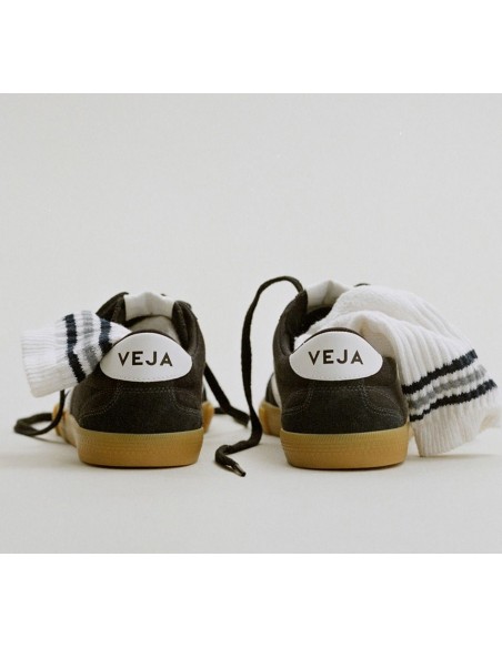 Tênis VEJA Masculino Volley Algodão Preto Branco Natural VEJA - VERT Oficial