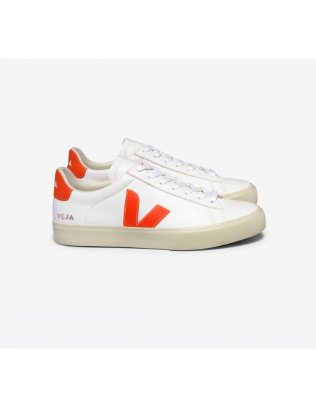 Tênis VEJA Feminino Campo Couro Branco Orange Fluo VEJA - VERT Oficial