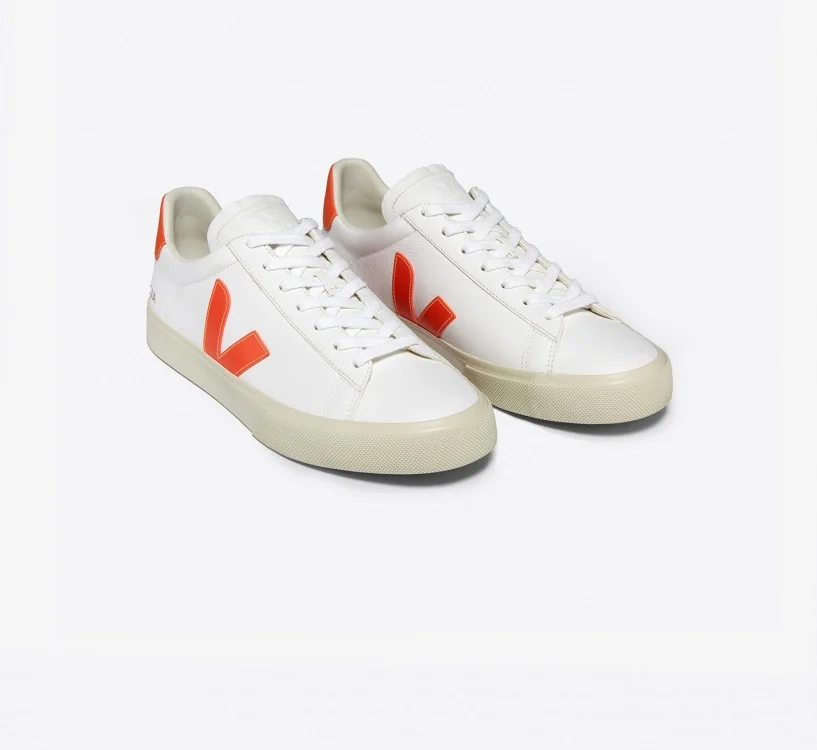 Tênis VEJA Feminino Campo Couro Branco Orange Fluo VEJA - VERT Oficial 2