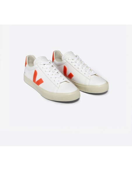 Tênis VEJA Feminino Campo Couro Branco Orange Fluo VEJA - VERT Oficial