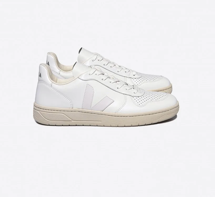 Tênis VEJA Masculino V-10 Couro Branco VEJA - VERT Oficial