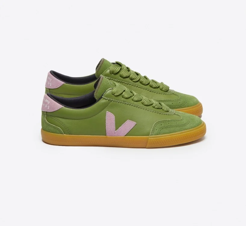 Tênis VEJA Feminino Volley Couro Veja X Make My Lemonade Kiwi Orchid VEJA - VERT Oficial