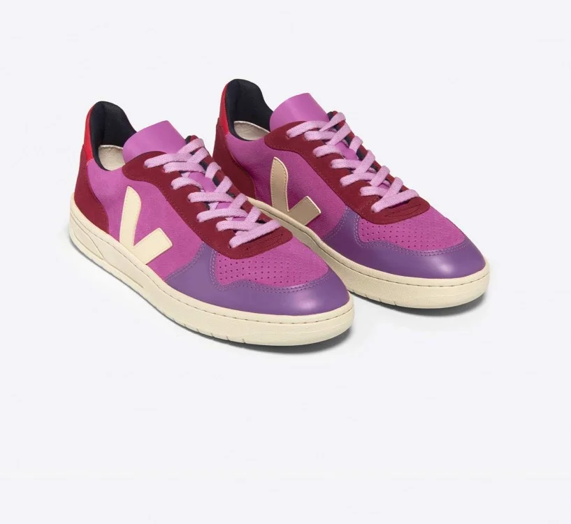 Tênis VEJA Feminino V-10 Suede Multico Ultraviolet Calcaire VEJA - VERT Oficial 2