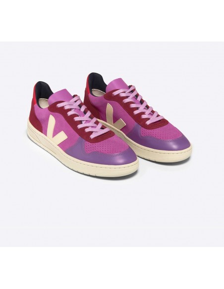 Tênis VEJA Feminino V-10 Suede Multico Ultraviolet Calcaire VEJA - VERT Oficial