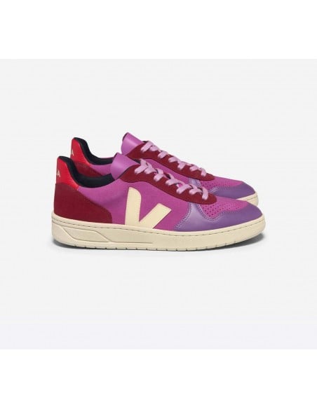 Tênis VEJA Feminino V-10 Suede Multico Ultraviolet Calcaire VEJA - VERT Oficial