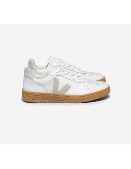 Tênis VEJA Feminino V-10 Couro Branco Natural VEJA - VERT Oficial
