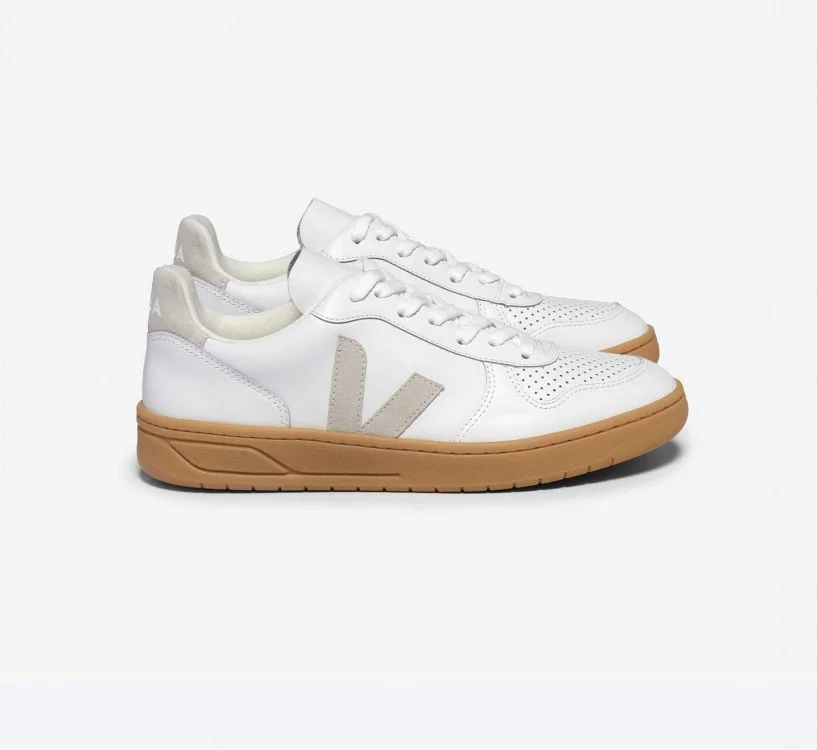 Tênis VEJA Masculino V-10 Couro Branco Natural VEJA - VERT Oficial