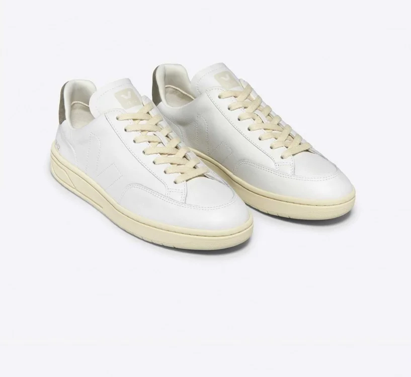 Tênis VEJA Masculino V-12 Stitch Couro Branco Kaki VEJA - VERT Oficial 2