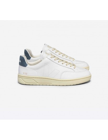 Tênis VEJA Feminino V-12 Stitch Couro Branco California VEJA - VERT Oficial