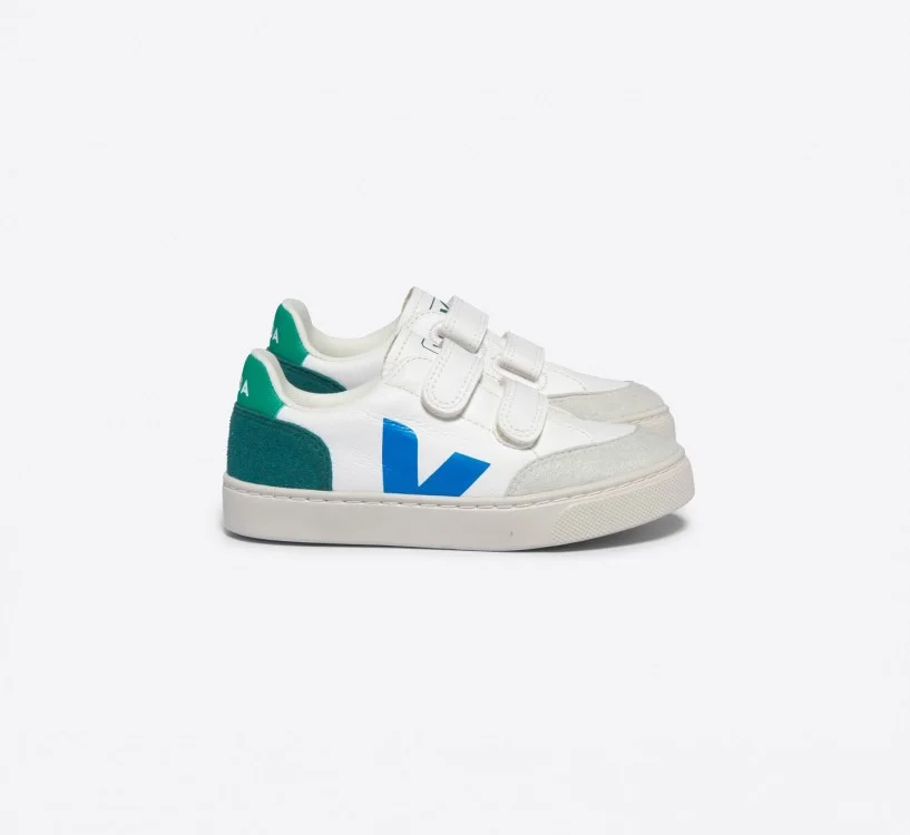 Tênis VEJA Infantil V-12 Couro Branco Multico Brittany VEJA - VERT Oficial