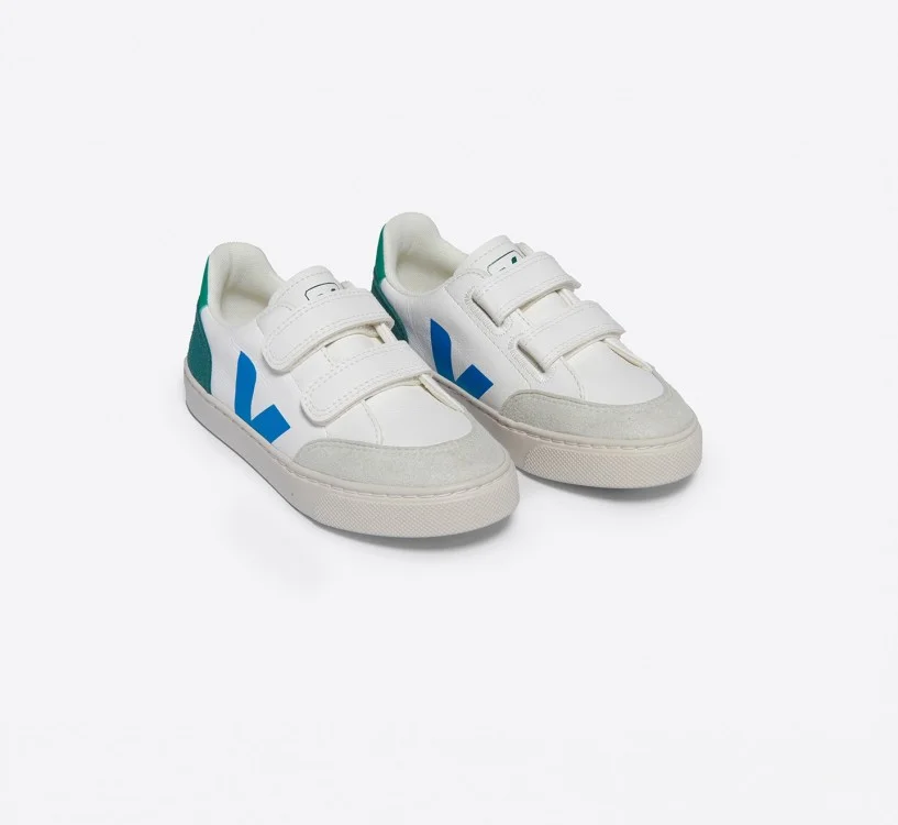 Tênis VEJA Infantil V-12 Couro Branco Multico Brittany VEJA - VERT Oficial 2