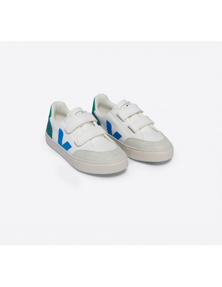 Tênis VEJA Infantil V-12 Couro Branco Multico Brittany VEJA - VERT Oficial