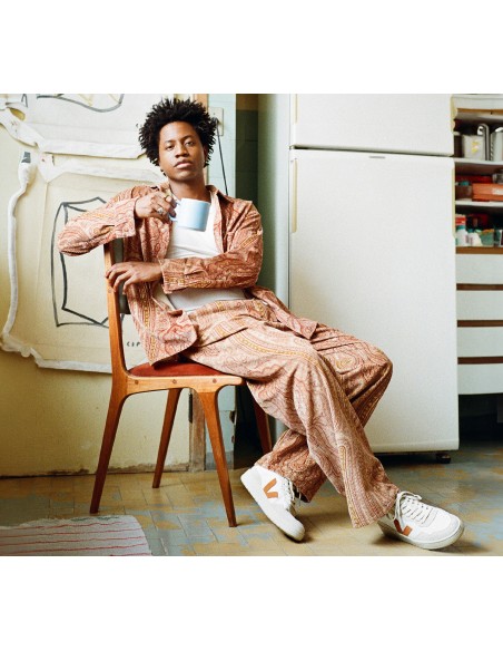 Tênis VEJA Masculino V-90 Couro Branco Umber VEJA - VERT Oficial