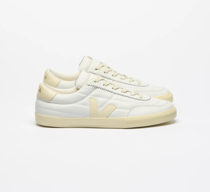 Tênis VEJA Masculino Panenka Couro Branco Calcaire VEJA - VERT Oficial