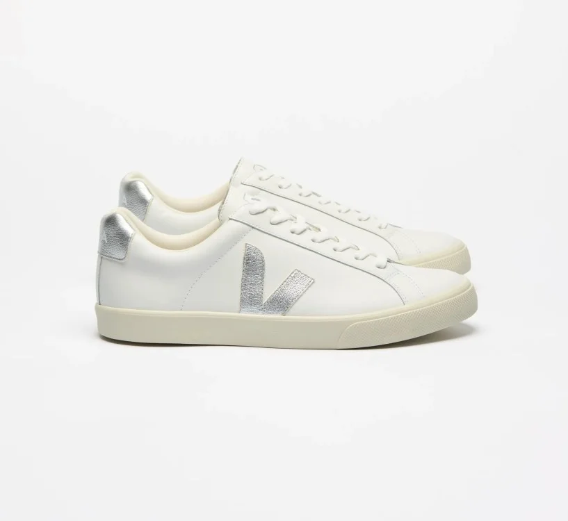 Tênis VEJA Feminino Esplar Couro Branco Silver VEJA - VERT Oficial