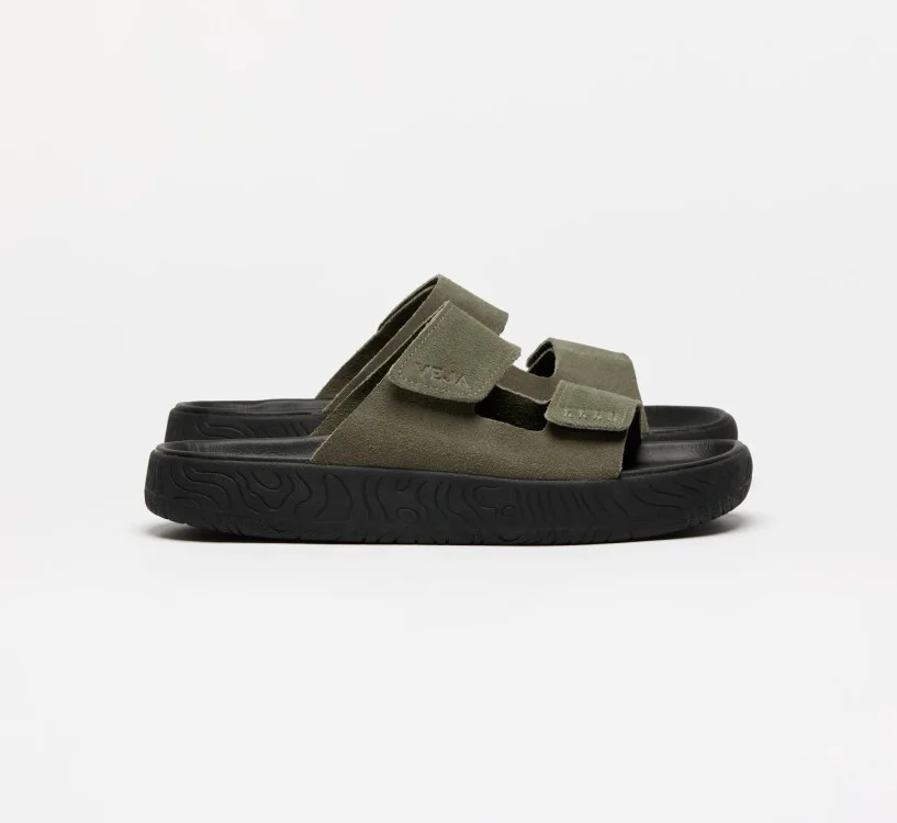 Sandália VEJA Feminino Etna Suede Kaki Preto VEJA - VERT Oficial